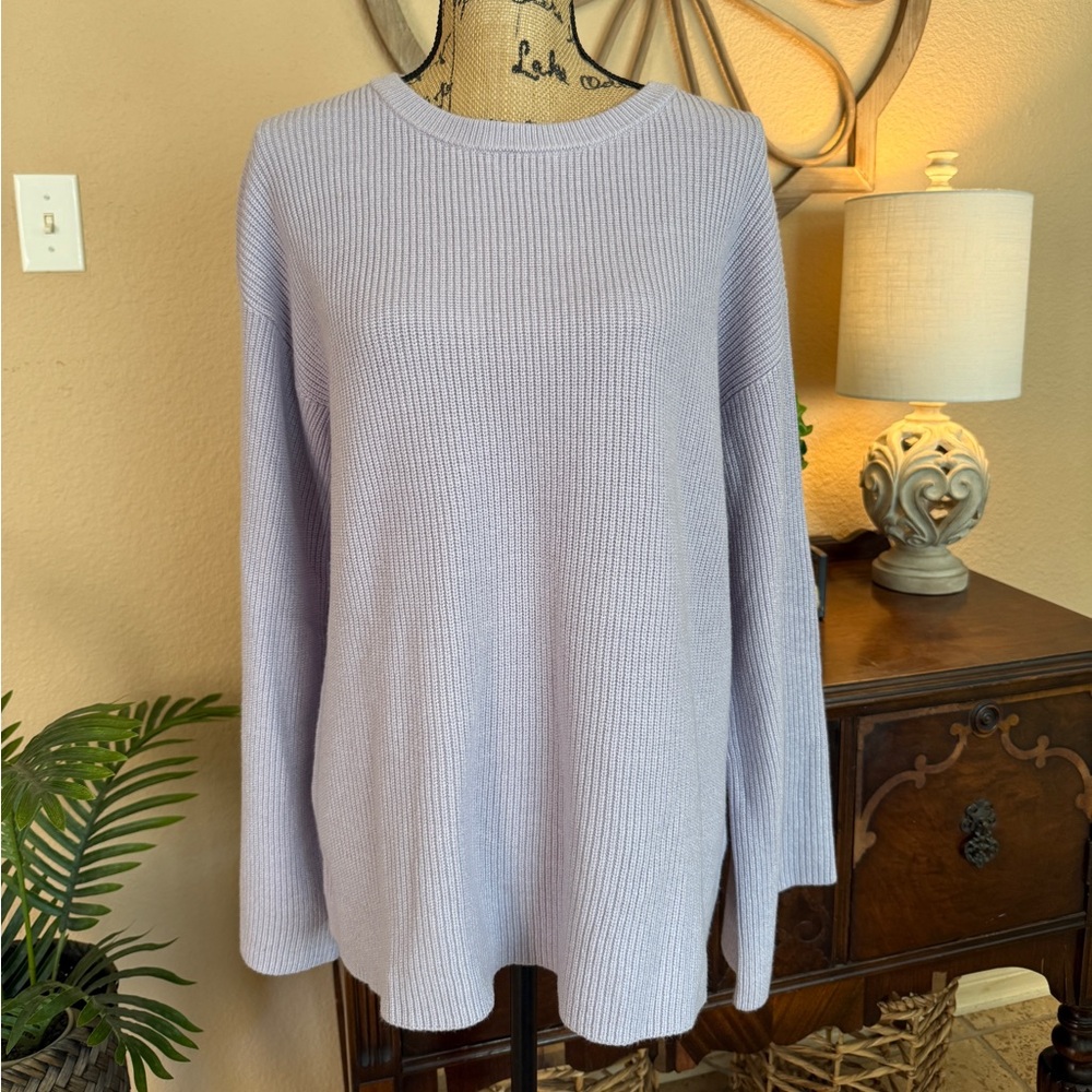 New The Drop Lavender Knit Ribbed Sweater